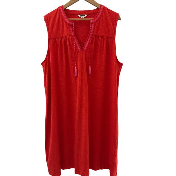 Boden Plus Nadine Notch Cotton Mini Dress Orange Size 20-22 Long - Picture 4 of 10